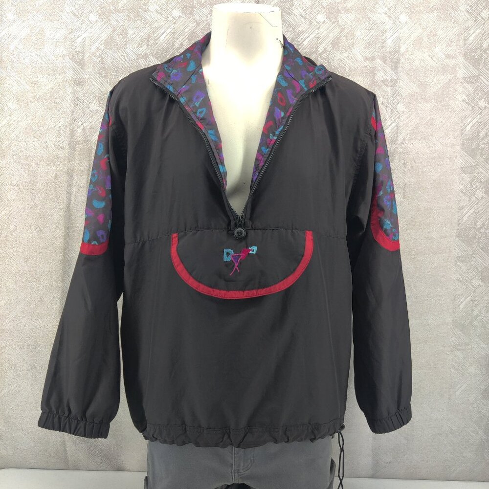 Vintage Reebok Windbreaker‎ Jacket Mens Medium Pullover Half Zip Vented 80s 90s
